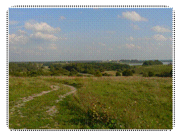 Вид на село Жижица от памятника