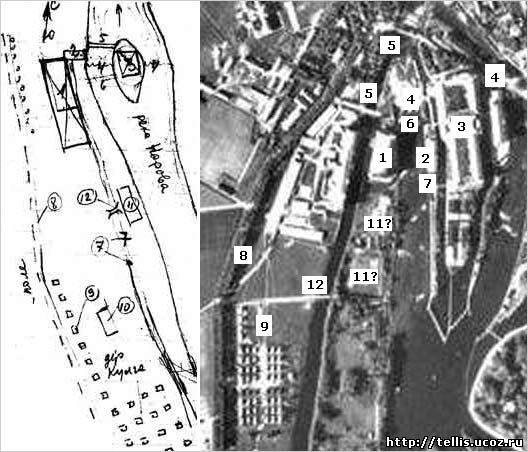 9 дом семьи Селль на плане Яна Яновича и на аэрофотографии 1941 г.