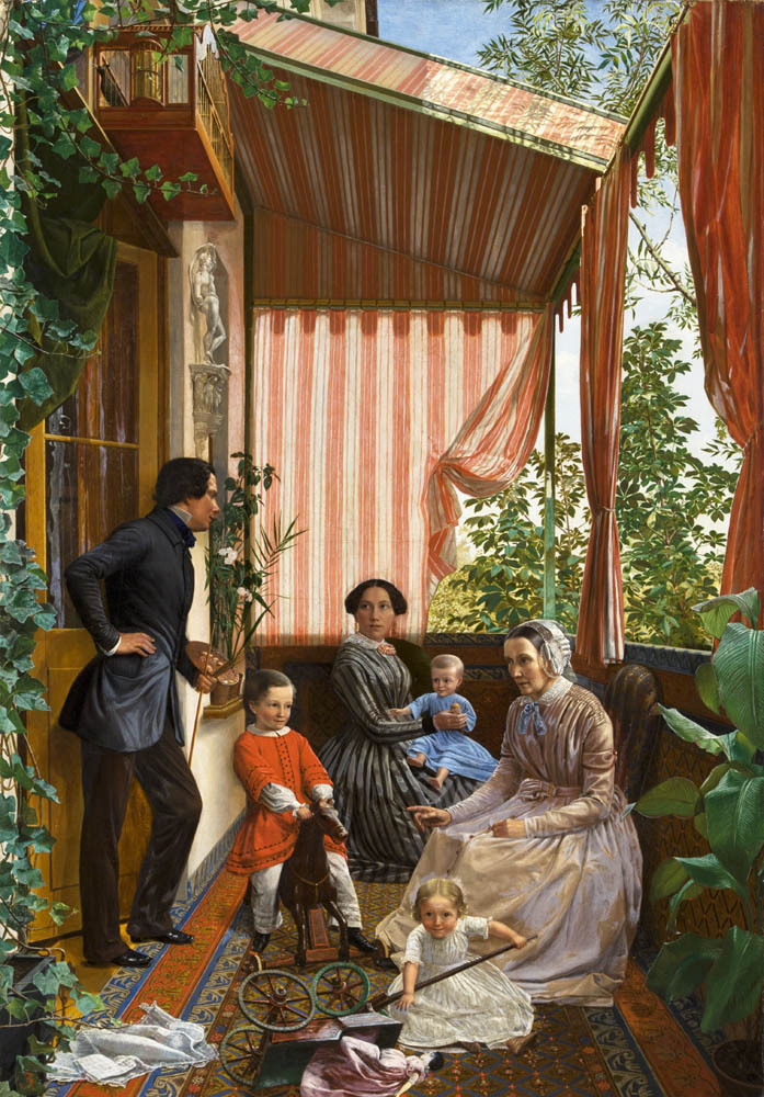 Семейная картина на балконе, академика Ак.Худ. Славянского Ф.М. 1851 г.